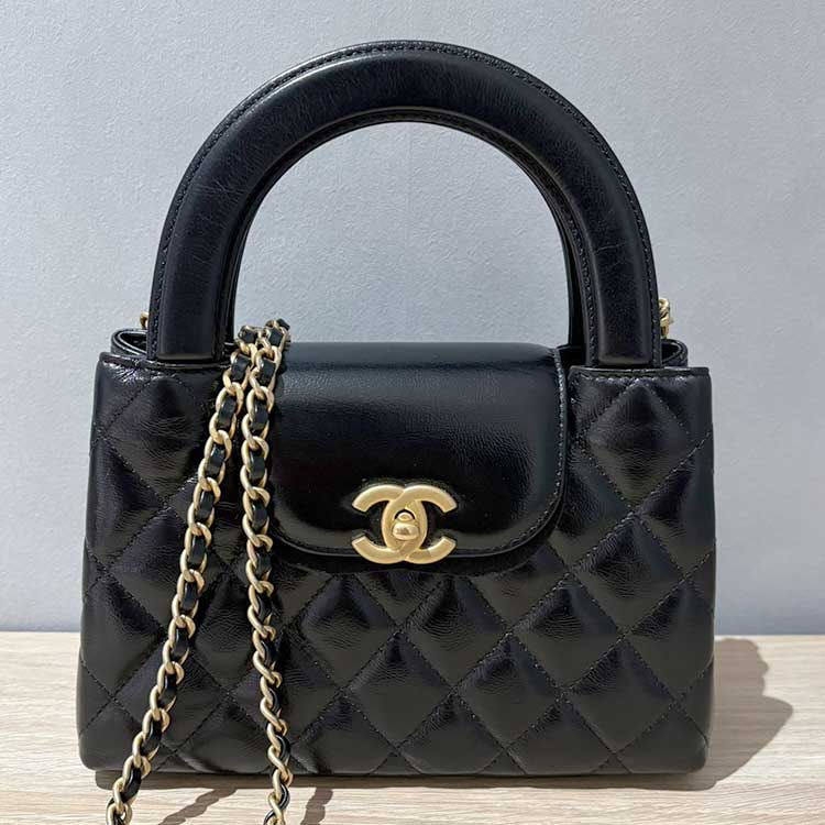 シャネル マトラッセ ミニ 2WAYハンドバッグ チェーンショルダー 黒 レザー マットゴールド金具 AS4416