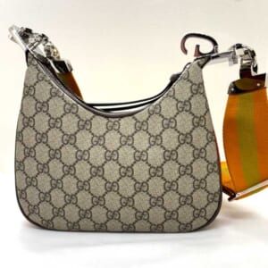 グッチ アタッシェ ショルダーバッグ スモール ベージュ PVCレザー シルバー金具 699409