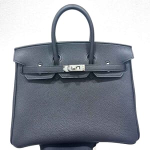 エルメス バーキン25 黒 トゴ シルバー金具 K刻印