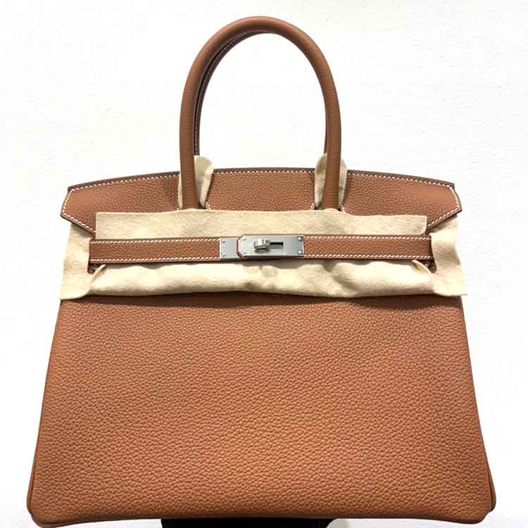 エルメス バーキン30 ゴールド トゴ シルバー金具 K刻印