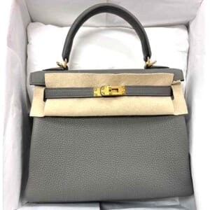 エルメス ケリー25 エタン トゴ ゴールド金具 K刻印
