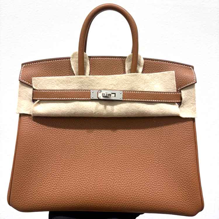 エルメス バーキン25 ゴールド トゴ シルバー金具 K刻印
