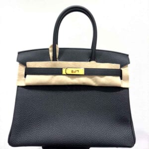 エルメス バーキン30 黒 トゴ ゴールド金具 K刻印