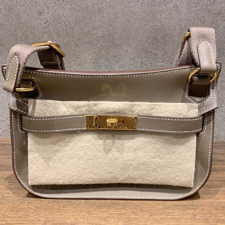 エルメス ジプシエールミニ エトゥープ エバーカラー ゴールド金具 K刻印