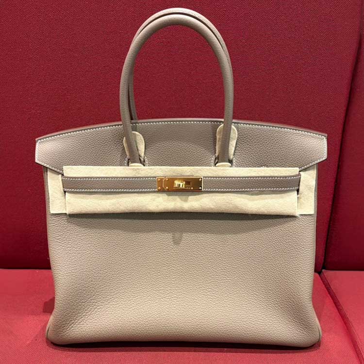 エルメス バーキン35 エトゥープ トゴ ゴールド金具 K刻印