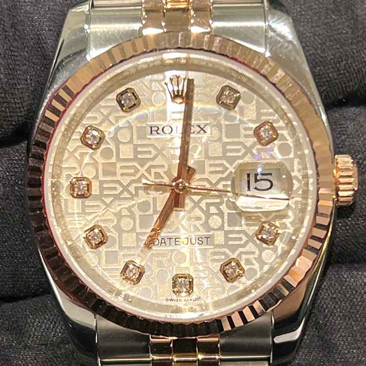 ロレックス デイトジャスト 36mm ピンクコンピュータ文字盤 SS/K18ピンクゴールド 116231G