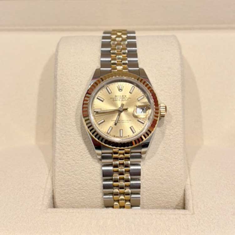 ロレックス レディデイトジャスト 28mm シャンパン文字盤 SS/18イエローゴールド 279173