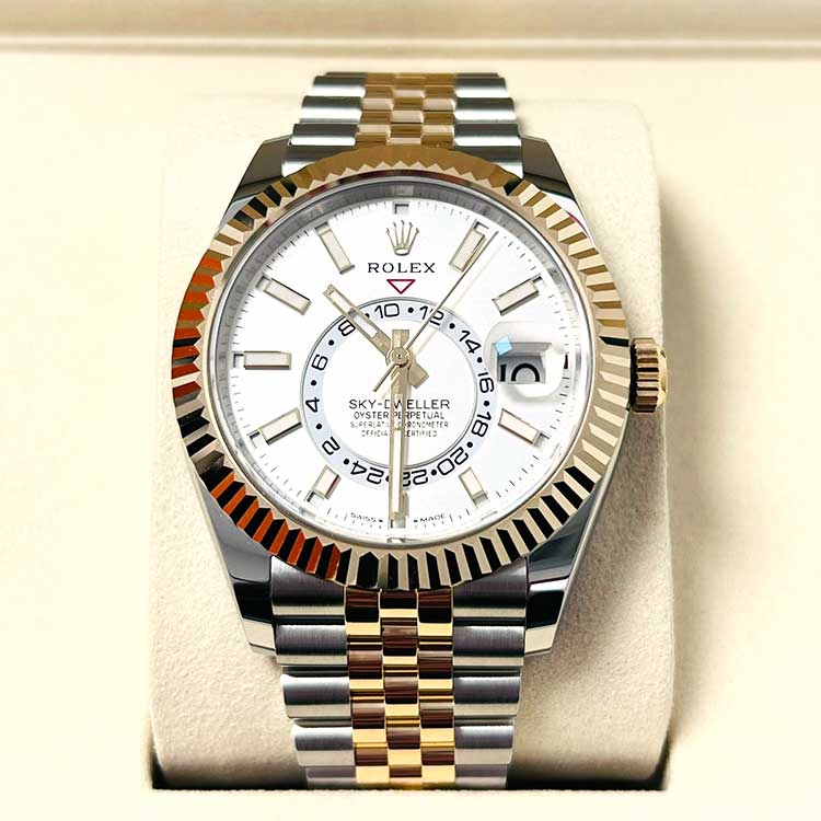 ロレックス スカイドゥエラー 42mm ホワイト文字盤 SS/K18ホワイトゴールド ジュビリーブレス 336933