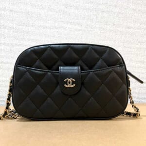 シャネル タイムレス クラシック チェーンショルダーバッグ 黒 ラムスキン ゴールド金具 AP4000