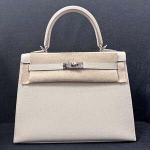 エルメス ケリー25 セリエ(外縫い) クレ エプソン シルバー金具 U刻印