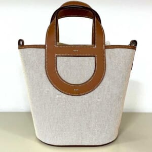 エルメス イン・ザ・ループ18 ゴールド/エクリュ トワルアッシュ/スイフト シルバー金具 B刻印