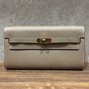 エルメス ケリーウォレットロング トゥーゴー エトゥープ エプソン ゴールド金具 Y刻印