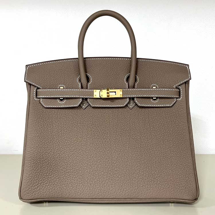 エルメス バーキン25 エトゥープ トゴ ゴールド金具 W刻印