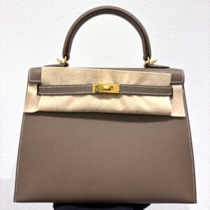 エルメス ケリー25 セリエ(外縫い) エトゥープ エプソン ゴールド金具 G刻印