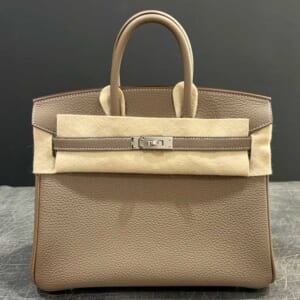 エルメス バーキン25 エトゥープ トゴ シルバー金具 K刻印
