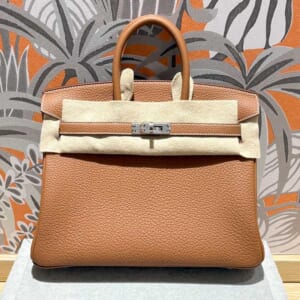 エルメス バーキン25 ゴールド トゴ シルバー金具 G刻印