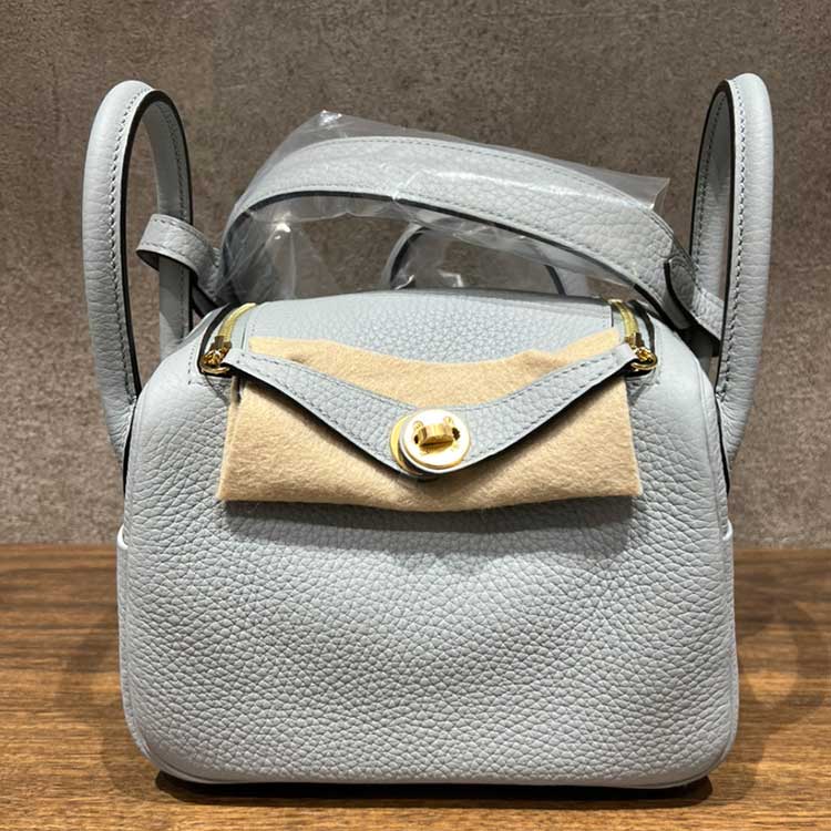 エルメス リンディミニ ブルーグラシエ トリヨンクレマンス ゴールド金具 K刻印