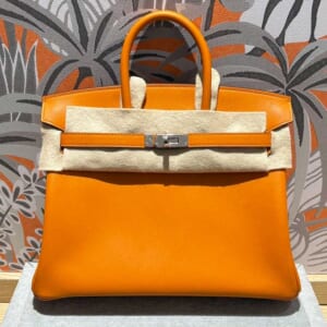 エルメス バーキン25 アプリコット スイフト シルバー金具 K刻印