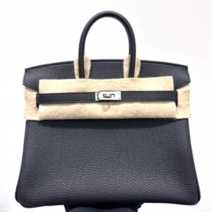 エルメス バーキン25 黒 トゴ シルバー金具 K刻印
