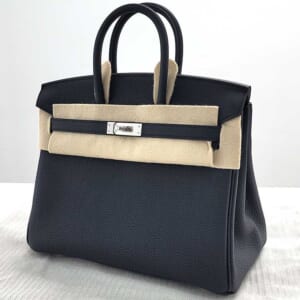 エルメス バーキン25 黒 トゴ シルバー金具 K刻印