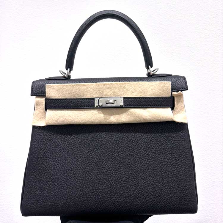 エルメス ケリー25 黒 トゴ シルバー金具 G刻印