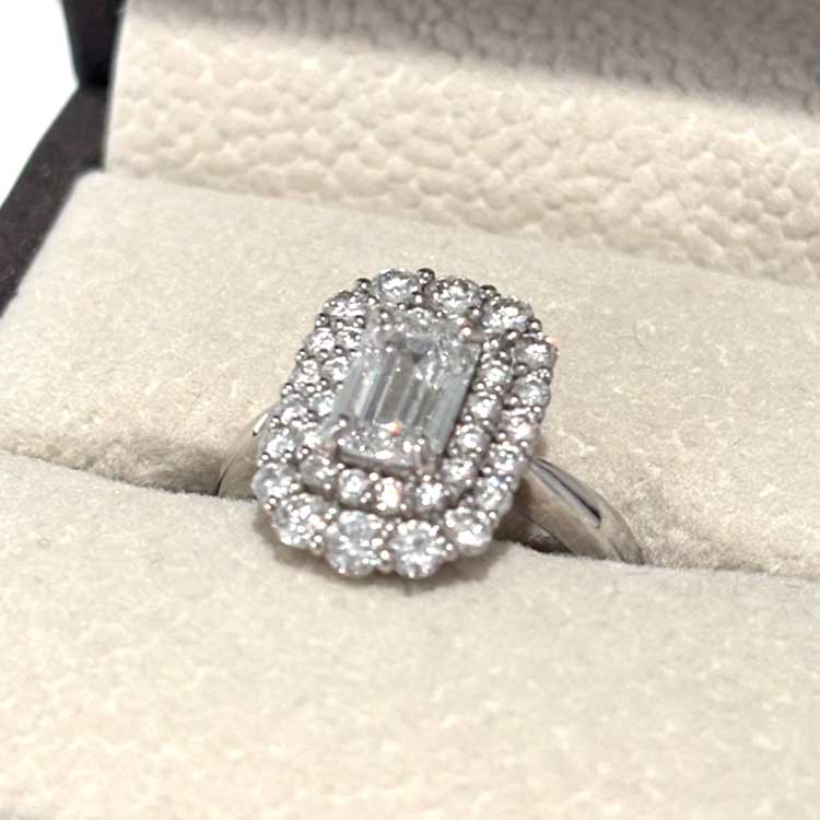 エメラルドカット ダイヤモンド リング Pt900 ダイヤモンド1.02ct 6.0g