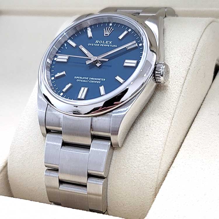 ロレックス オイスター パーペチュアル 36mm メッドブルー文字盤 SS オイスターブレス 126000