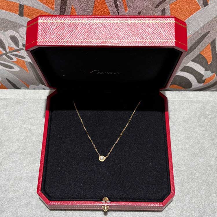 カルティエ ダムール ネックレス ラージ K18イエローゴールド ダイヤモンド0.18ct B7215500