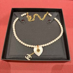 シャネル ココマーク パール ネックレス ホワイト フェイクパール ゴールド金具