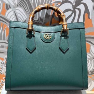 グッチ ダイアナ バンブー 2way ハンドバッグ グリーン レザー 702721