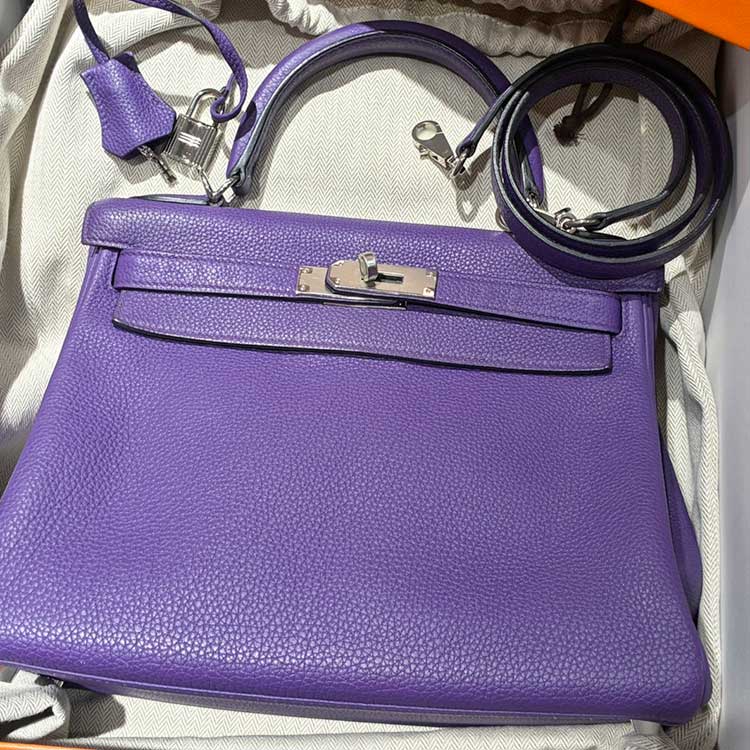 エルメス ケリー28 アイリス トゴ シルバー金具 Y刻印