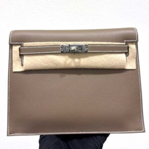 エルメス ケリーダンス ヴェルソ エトゥープ/ヴェールマングローブ エバーカラー シルバー金具 K刻印