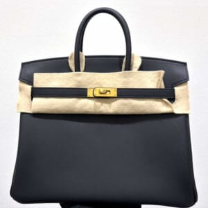 エルメス バーキン25 黒 スイフト ゴールド金具 K刻印