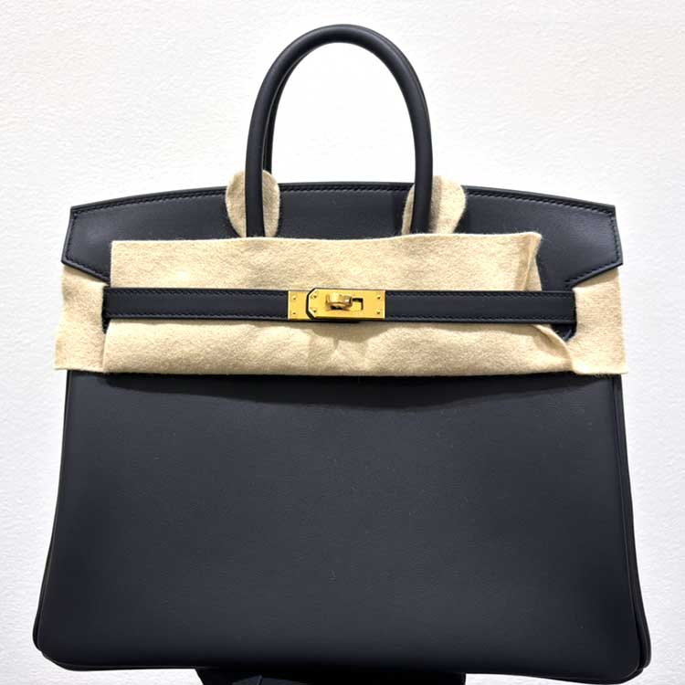 エルメス バーキン25 黒 スイフト ゴールド金具 K刻印