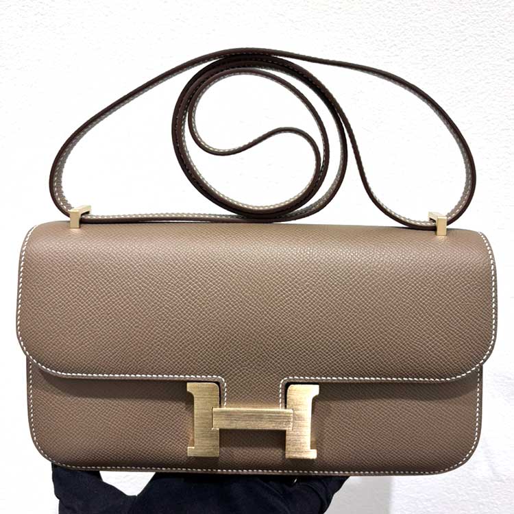 エルメス コンスタンスエラン エトゥープ エプソン マットゴールド金具 K刻印