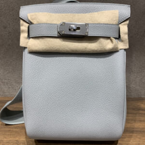エルメス アッカドPM ブルーグラシエ トゴ シルバー金具 W刻印