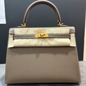 エルメス ケリー25 セリエ(外縫い) エトゥープ エプソン ゴールド金具 G刻印