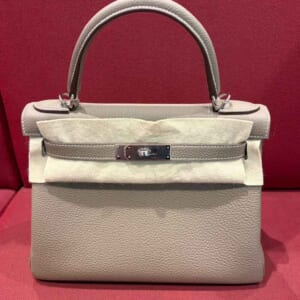 エルメス ケリー28 エトゥープトゴ シルバー金具 K刻印