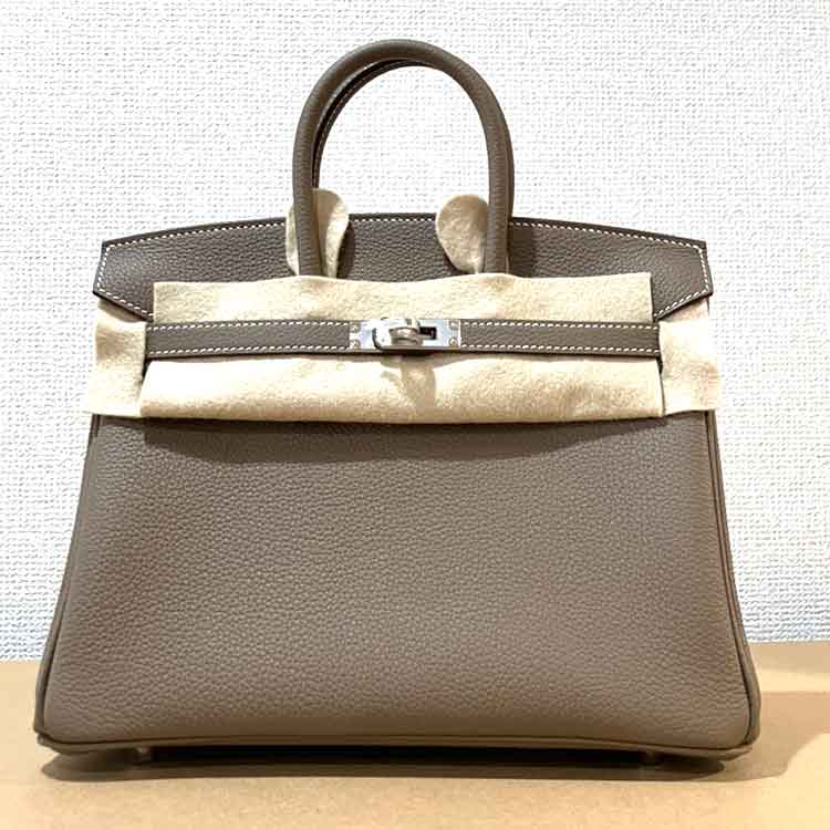 エルメス バーキン25 エトゥープ トゴ シルバー金具