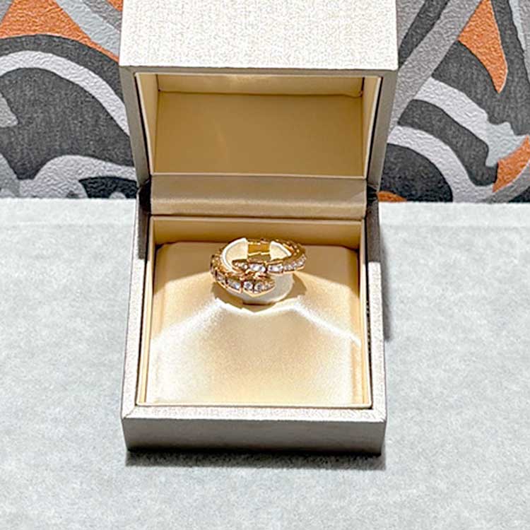 ブルガリ セルペンティ ヴァイパー リング M K18ピンクゴールド ダイヤモンド 0.66ct 355976