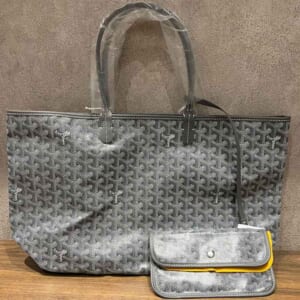 ゴヤール サン・ルイPM グレー PVC/レザー シルバー金具 STLOUIPMLTY51CL51P