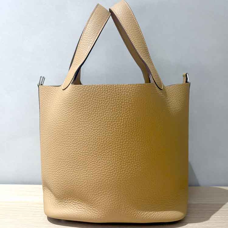 エルメス ピコタンロックMM ビスキュイ トリヨンクレマンス シルバー金具 K刻印