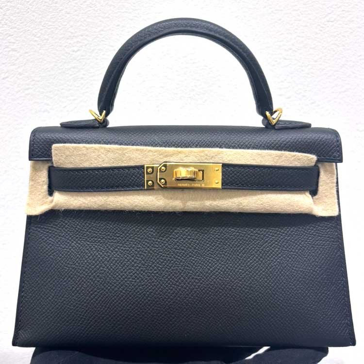 エルメス ミニケリー2 黒 エプソン ゴールド金具 G刻印