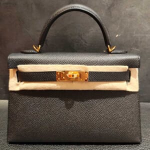 エルメス ミニケリー2 ブラック エプソン ゴールド金具 K刻印