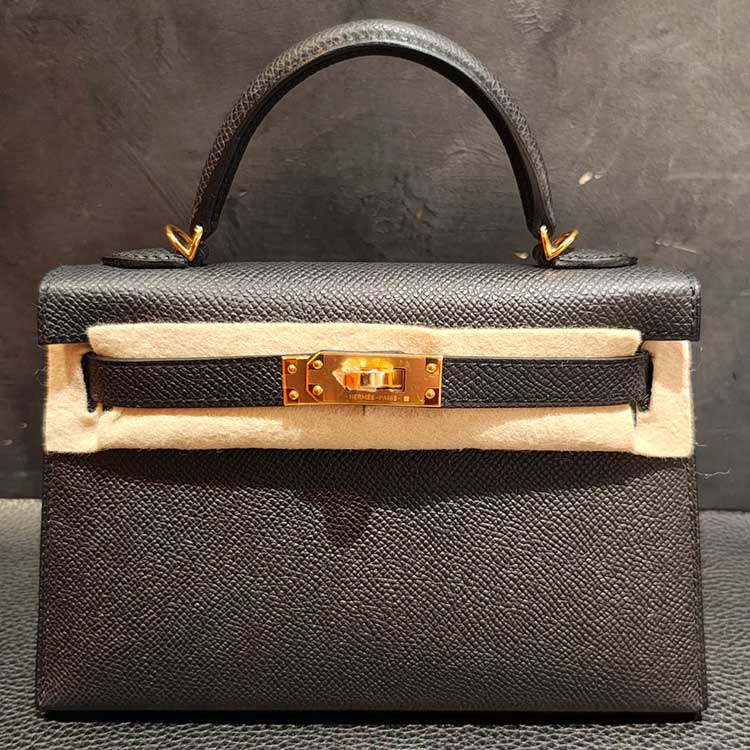 エルメス ミニケリー2 ブラック エプソン ゴールド金具 K刻印