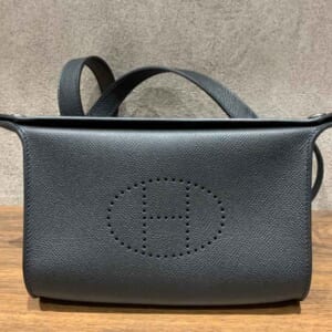 エルメス ヴィドポッシュ 黒 エプソン シルバー金具 W刻印