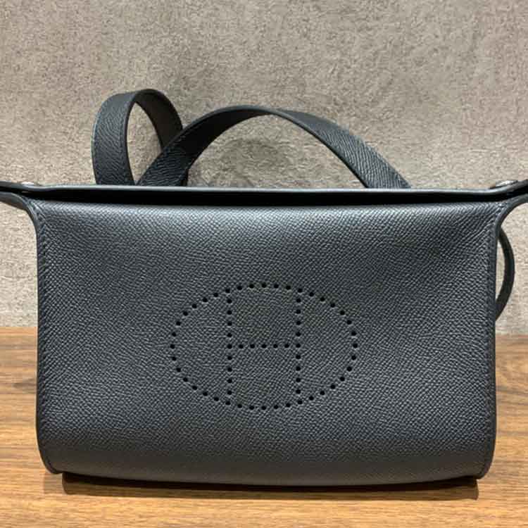 エルメス ヴィドポッシュ 黒 エプソン シルバー金具 W刻印