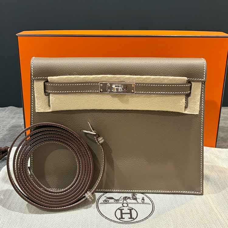 エルメス ケリーダンス2 エトゥープ エバーカラー シルバー金具 G刻印
