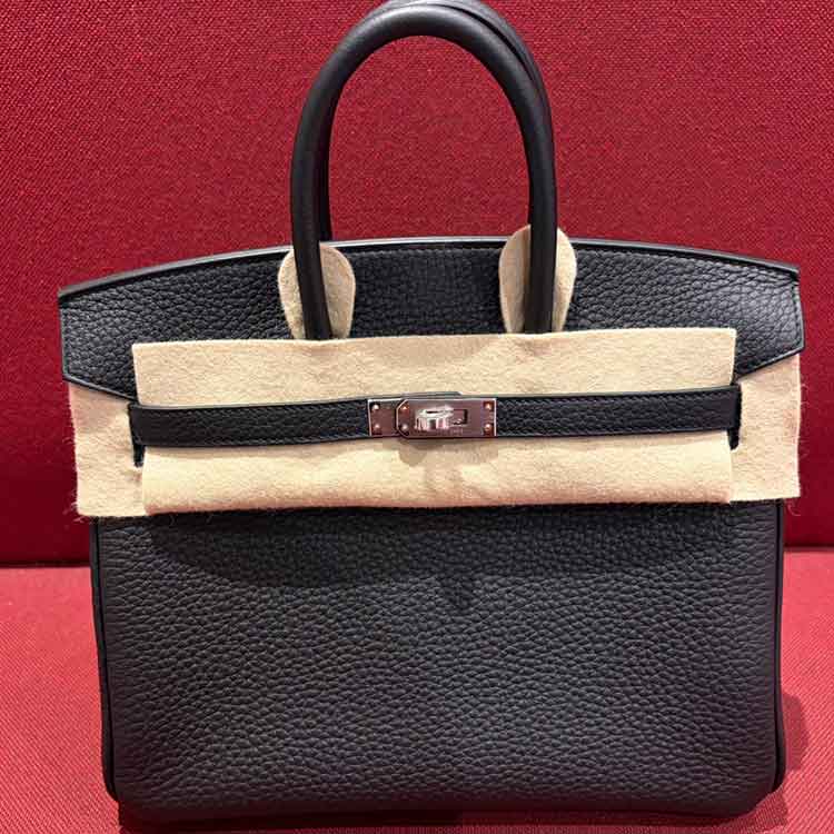 エルメス バーキン25 黒 トゴ シルバー金具 G刻印