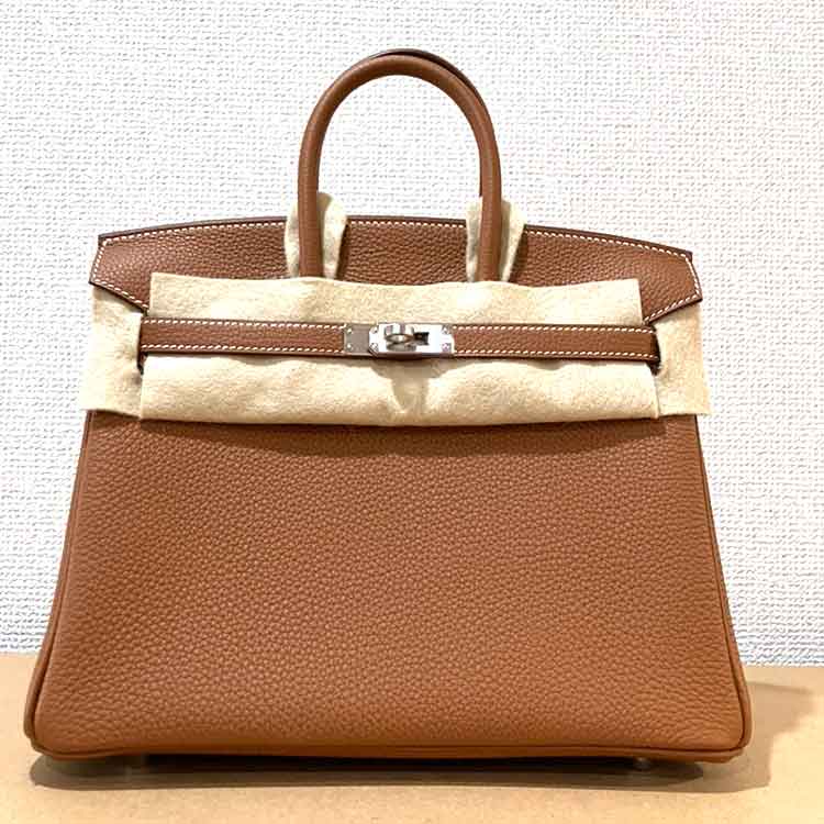 エルメス バーキン25 ゴールド トゴ シルバー金具 G刻印